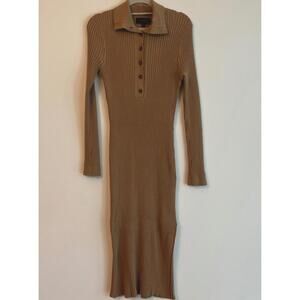 Banana Republic Midi Sweater Dress In Caramel Camel Small